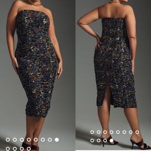 *NWT - Anthropologie Let Me Be Ruched Strapless Dress